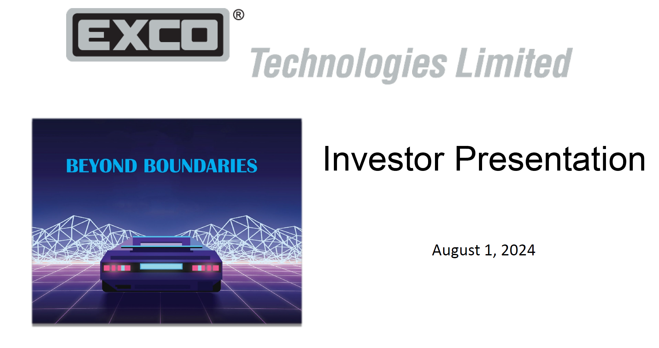 Investor Presentation Cover